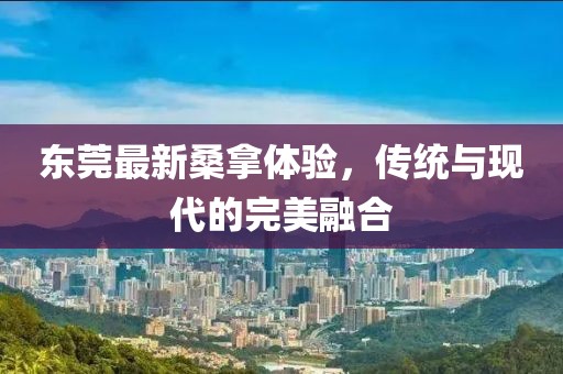 東莞最新桑拿體驗,傳統與現代的完美融合