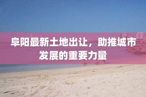 阜陽最新土地出讓,助推城市發(fā)展的重要力量