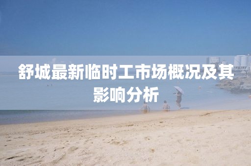 舒城最新臨時(shí)工市場(chǎng)概況及其影響分析