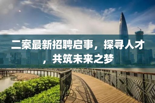 二案最新招聘啟事,探尋人才,共筑未來之夢