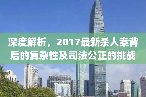 深度解析,2017最新殺人案背后的復雜性及司法公正的挑戰(zhàn)