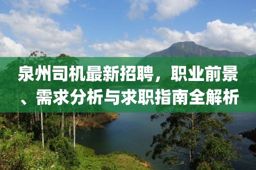 泉州司機最新招聘,職業(yè)前景、需求分析與求職指南全解析