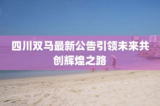 四川雙馬最新公告引領未來共創輝煌之路