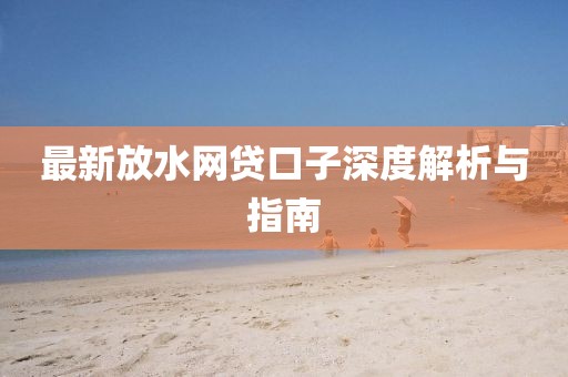 最新放水網貸口子深度解析與指南