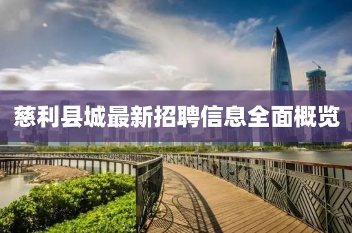 慈利縣城最新招聘信息全面概覽