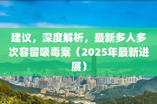 建議,深度解析,最新多人多次容留吸毒案(2025年最新進展)