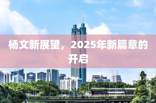 楊文新展望,2025年新篇章的開啟