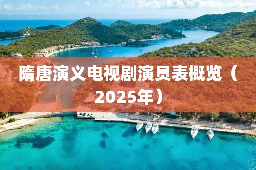 隋唐演義電視劇演員表概覽(2025年)