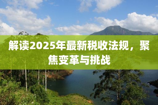 解讀2025年最新稅收法規(guī),聚焦變革與挑戰(zhàn)