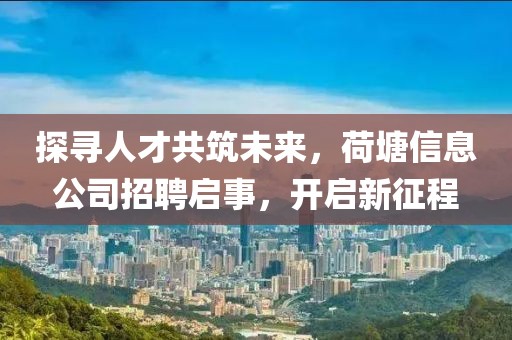 探尋人才共筑未來，荷塘信息公司招聘啟事，開啟新征程