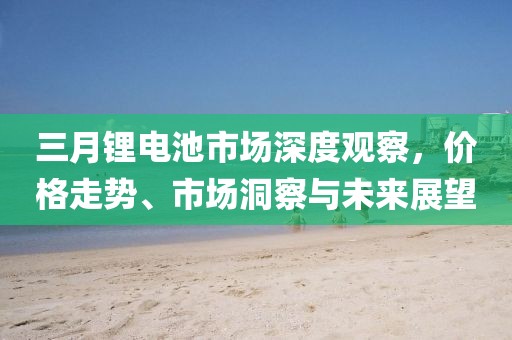 三月鋰電池市場深度觀察,價格走勢、市場洞察與未來展望
