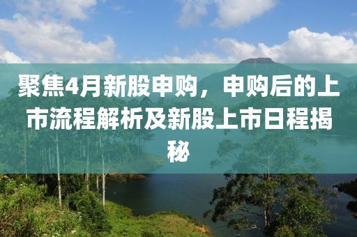 聚焦4月新股申購,申購后的上市流程解析及新股上市日程揭秘