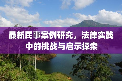 最新民事案例研究,法律實踐中的挑戰與啟示探索