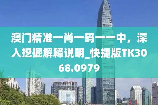 澳門精準一肖一碼一一中，深入挖掘解釋說明_快捷版TK3068.0979