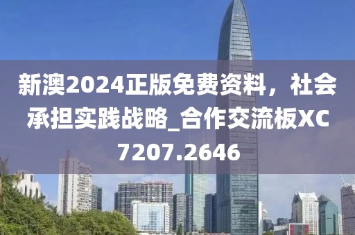 新澳2024正版免費資料,社會承擔實踐戰略_合作交流板XC7207.2646
