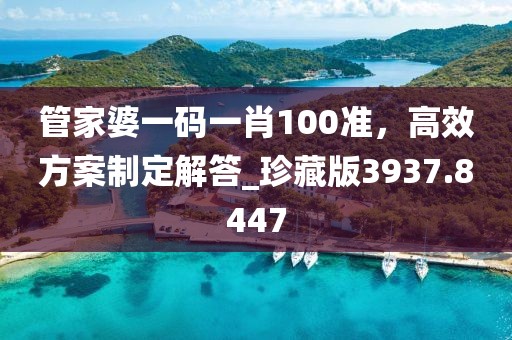 管家婆一碼一肖100準(zhǔn),高效方案制定解答_珍藏版3937.8447