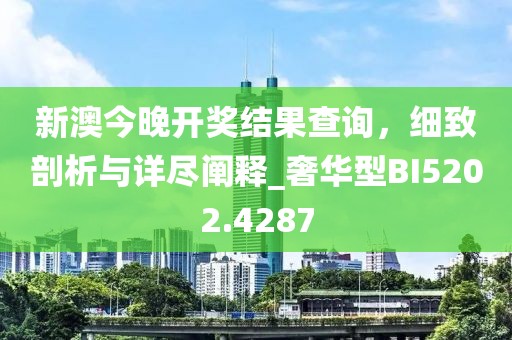 新澳今晚開獎結果查詢,細致剖析與詳盡闡釋_奢華型BI5202.4287