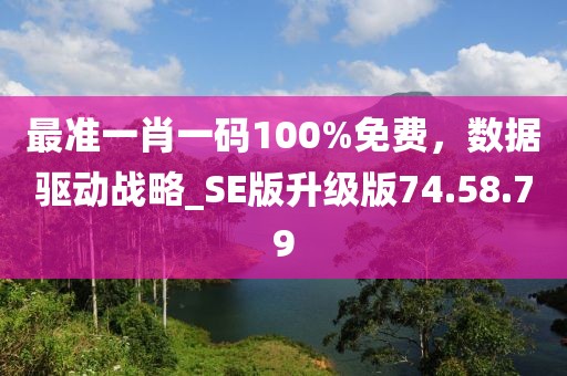 最準(zhǔn)一肖一碼100%免費(fèi),數(shù)據(jù)驅(qū)動戰(zhàn)略_SE版升級版74.58.79
